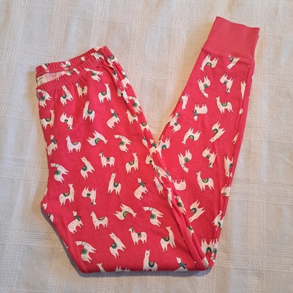 Mini Boden girls size 12 years llama pajama pants red with white llama's, new
